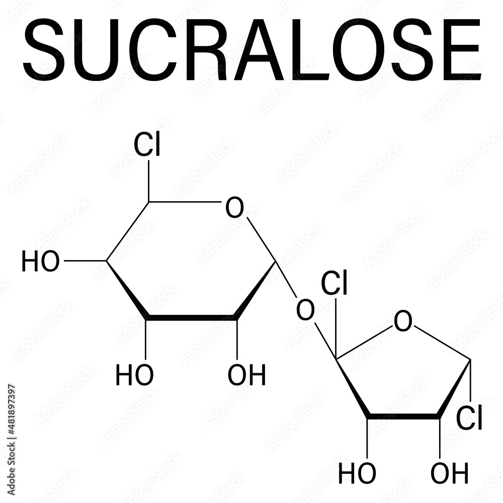 Vecteur Stock Sucralose artificial sweetener molecule Used as sugar