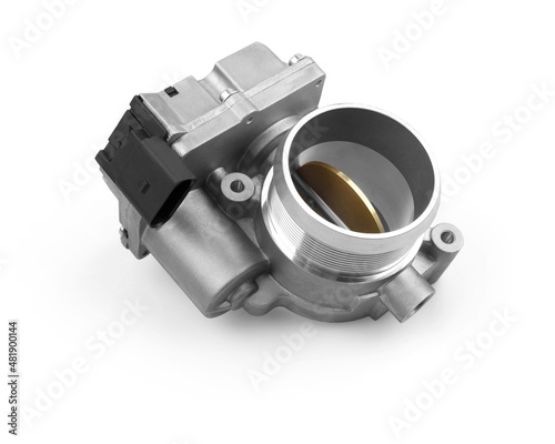 Valokuva Car throttle valve isolated on white background