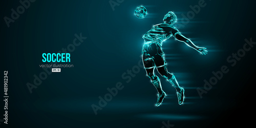 football soccer player man in action isolated blue background. Vector illustration