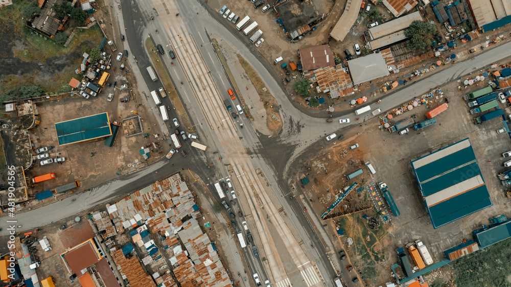 Aerial view of the industrial area in Dar es Salaam