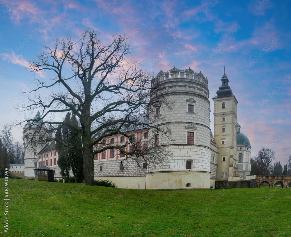 Scenic view of renaissance castle in Krasiczyn, Podkarpackie voivodeship, Poland