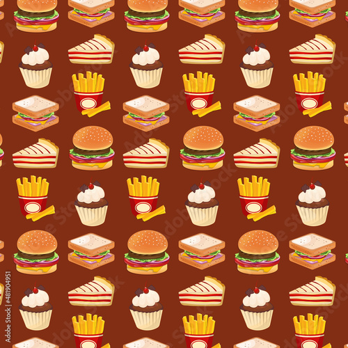 Pattern fast food concept illustration template