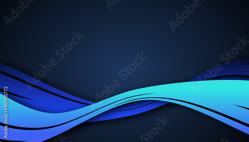 Abstract navy blue color wave background stock illustration 