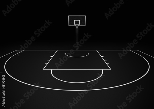 Basketball court - black and white