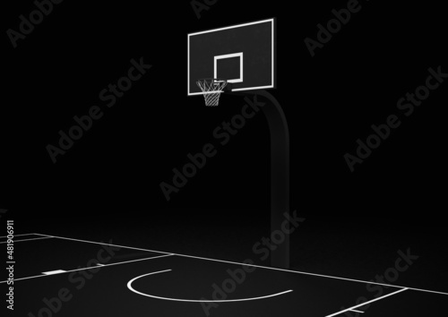 Basketball court - black and white