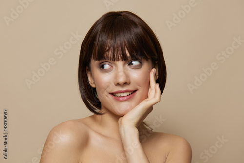 brunette smile skin care charm short haircut close-up Lifestyle