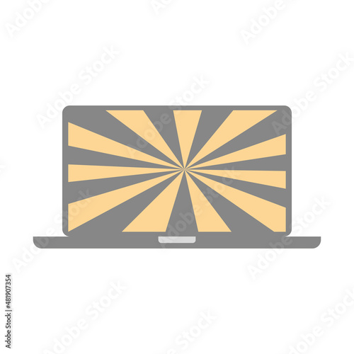 Icon sign laptop image of hypnosis on screen. Vector illustration eps 10.