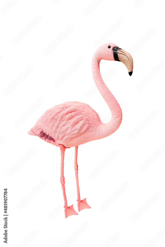 Fototapeta premium Pink flamingo figure isolated on white