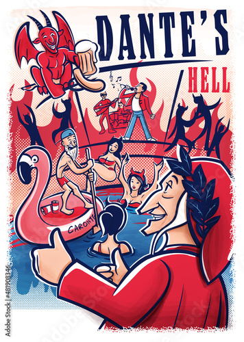 Dante in a funny comic hell