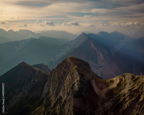 Mountain pass in the early morning light. 