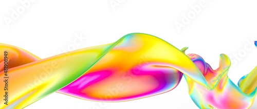 3d Abstract colorful fluid ...