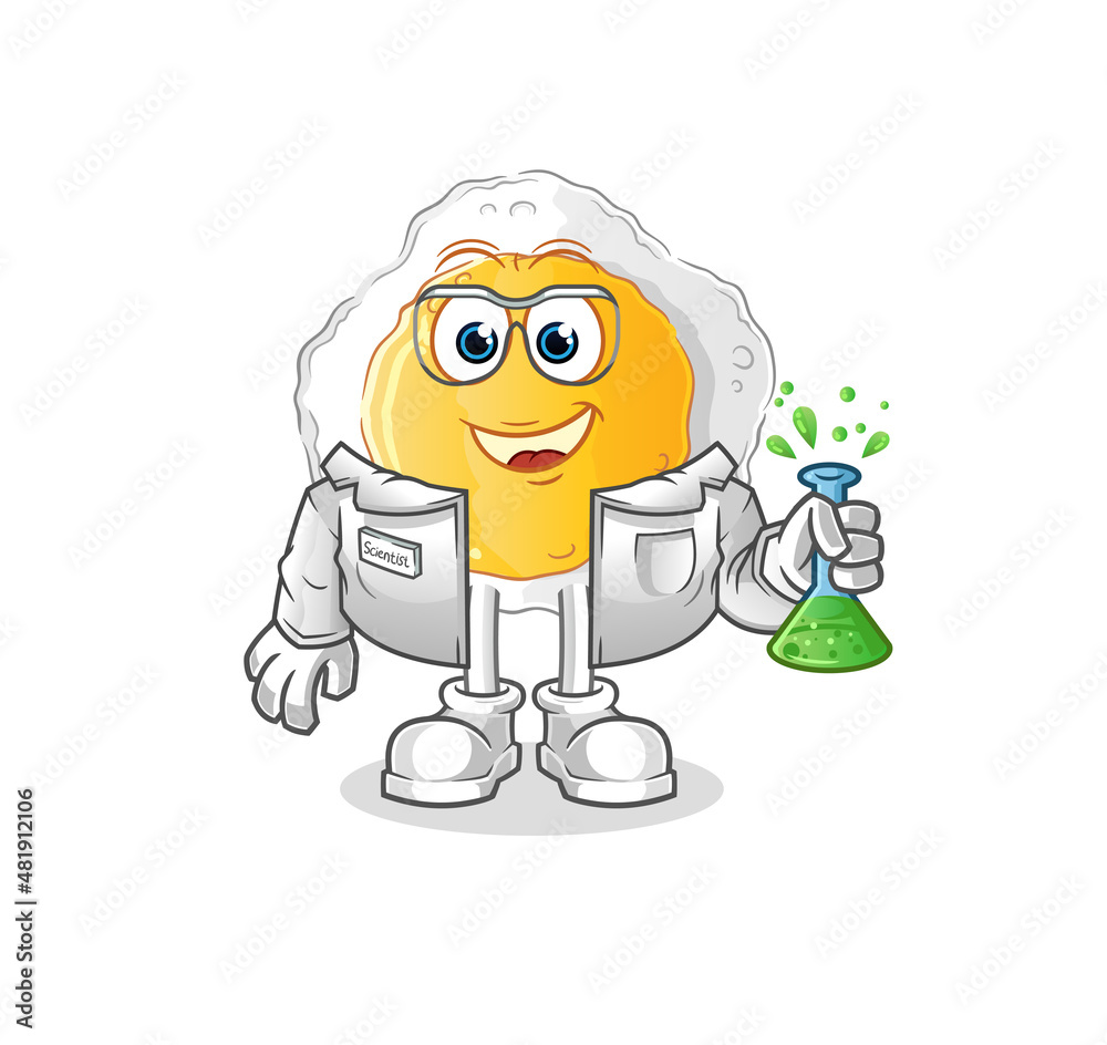 sunny side up scientist character. cartoon mascot vector sunny side up scientist character. cartoon mascot vector
