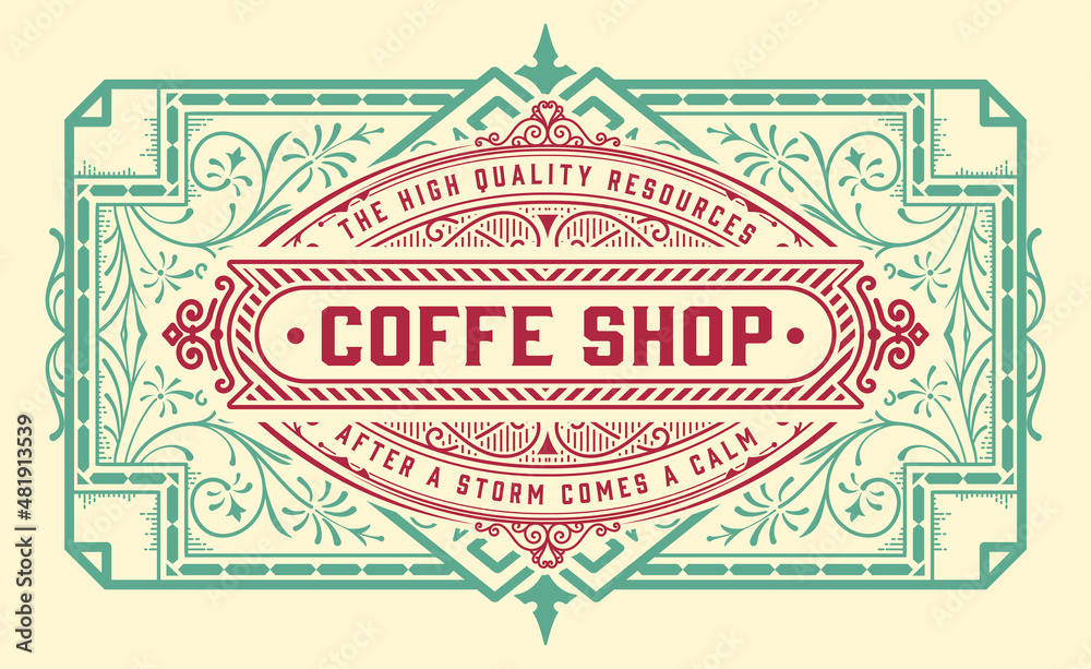 Obraz premium Vector, Coffee Shop label for cafe business