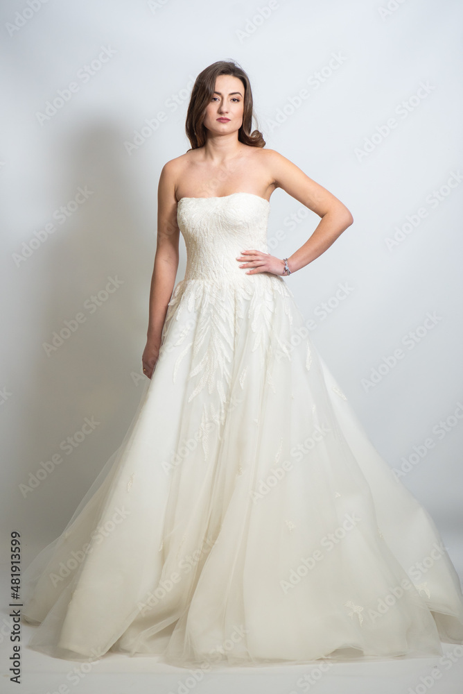 Beauty young bride white wedding dress Beauty young bride white wedding dress