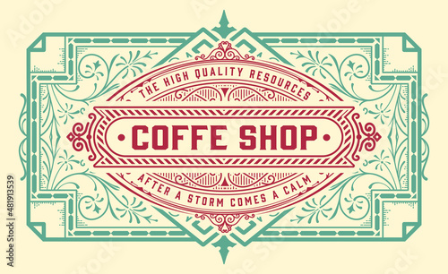 Vector, Coffee Shop label for cafe business