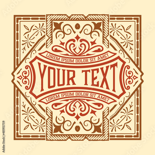 Western card with vintage style
