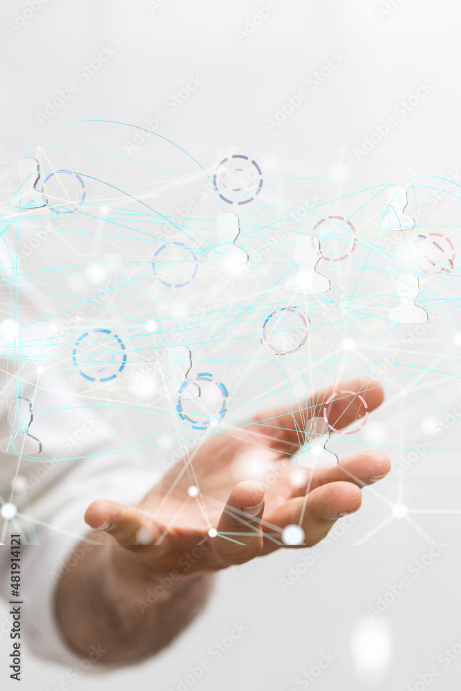 Abstract network of physical devices on the Internet using a network connection with statistics numbers 3d illustration Abstract network of physical devices on the Internet using a network connection with statistics numbers 3d illustration
