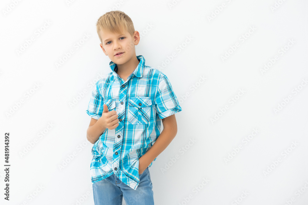 Cute little boy on white background Cute little boy on white background