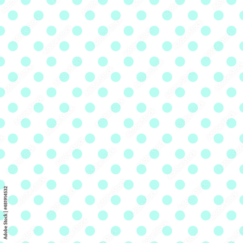 Seamless polka dots pattern. Blue retro polka dots on white background. Vector background.