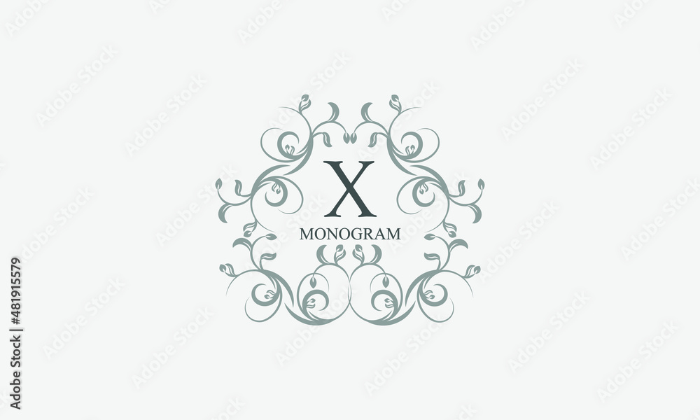 Exquisite floral logo with elegant letter X. Business sign, identity monogram for restaurant, boutique, hotel, heraldic, jewelry Exquisite floral logo with elegant letter X. Business sign, identity monogram for restaurant, boutique, hotel, heraldic, jewelry