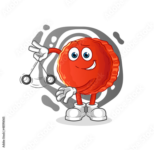 bottle cap hypnotizing cartoon. cartoon mascot vector