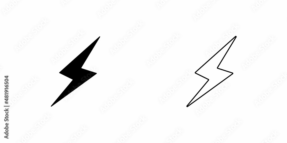 Lightning, electric power vector element. Energy and thunder electricity symbol concept. Lightning, electric power vector element. Energy and thunder electricity symbol concept.