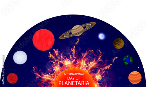 International Day of Planetaria, vector art illustration.