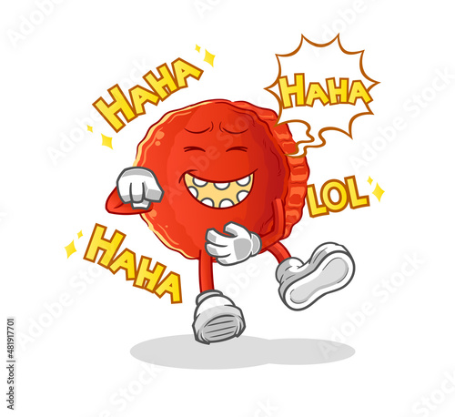 bottle cap Laugh Out Loud character. cartoon mascot vector