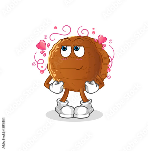 burger meat shy vector. cartoon character