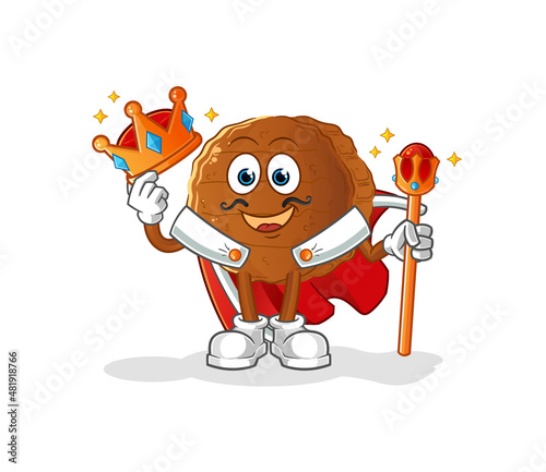 burger meat king vector. cartoon character