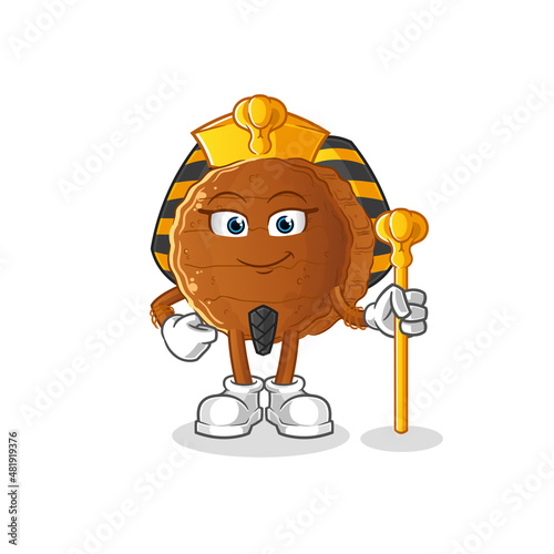 burger meat ancient egypt cartoon. cartoon mascot vector