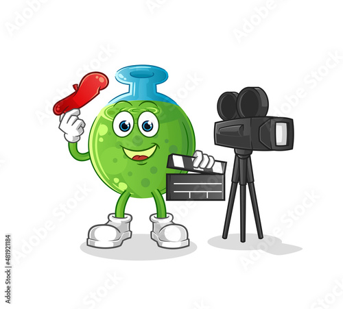 chemical tube director mascot. cartoon vector