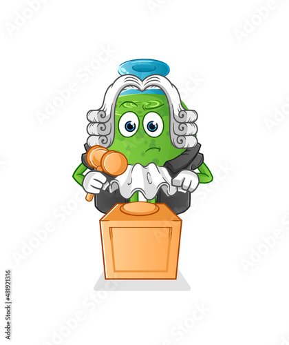 chemical tube judge holds gavel. character vector