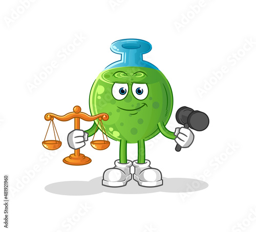 chemical tube lawyer cartoon. cartoon mascot vector