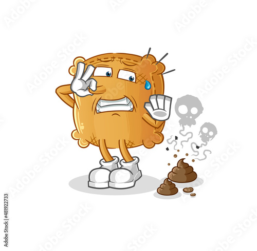 burlap sack with stinky waste illustration. character vector