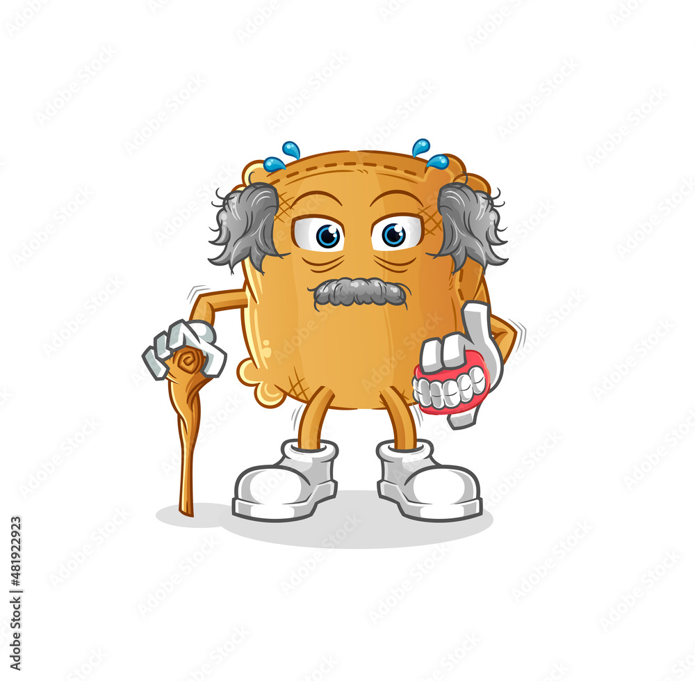 burlap sack white haired old man. character vector burlap sack white haired old man. character vector