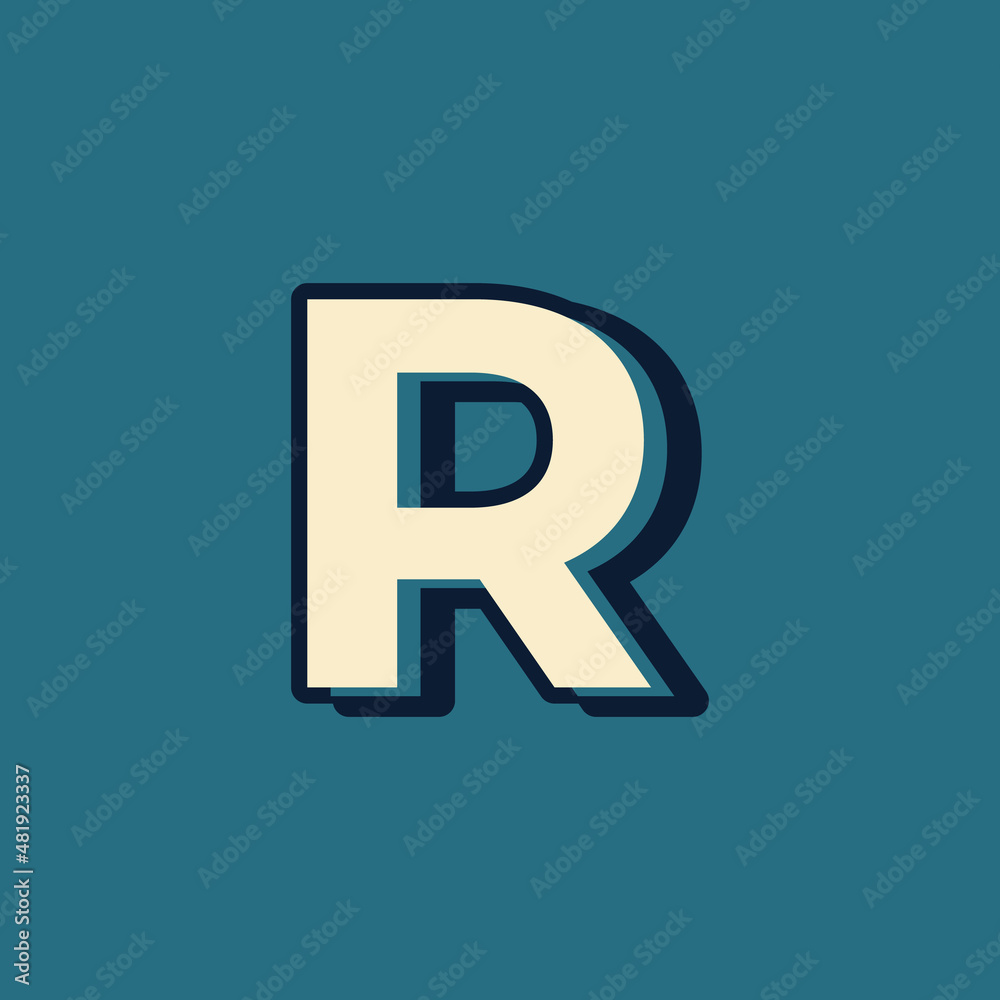 Fototapeta premium Vintage Retro Style Alphabet Letter R Logo Vector with Uppercase Font Template Element