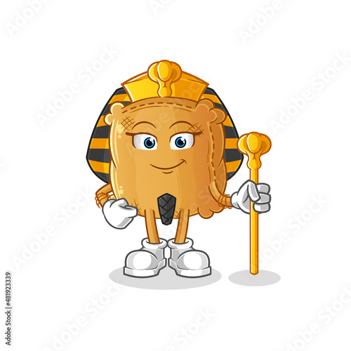 burlap sack ancient egypt cartoon. cartoon mascot vector
