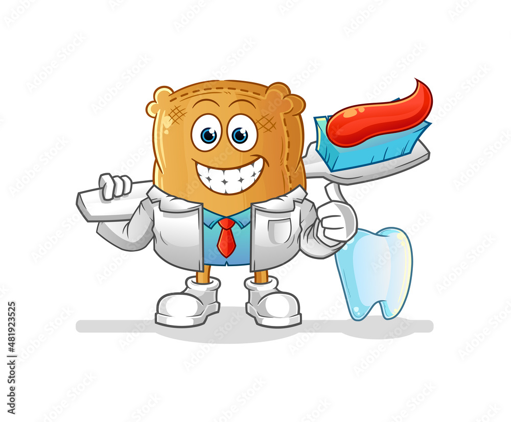 burlap sack dentist illustration. character vector burlap sack dentist illustration. character vector