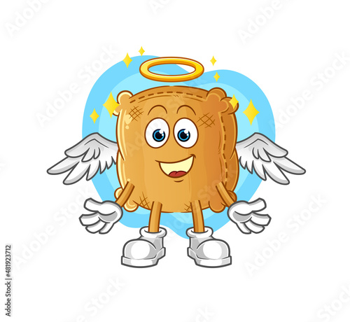 burlap sack angel with wings vector. cartoon character