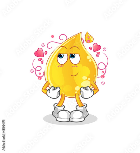 oil shy vector. cartoon character