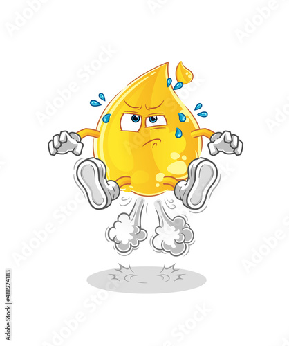 oil fart jumping illustration. character vector