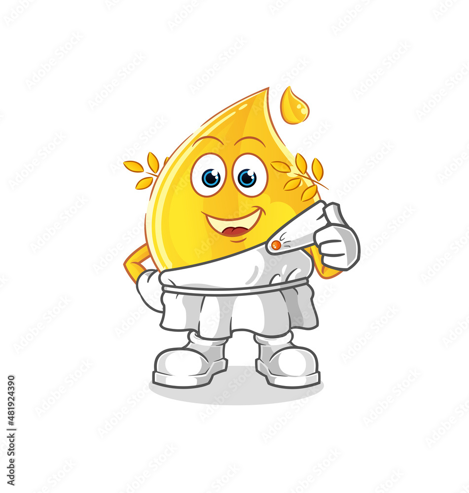 Obraz premium oil with greek clothing. cartoon mascot vector