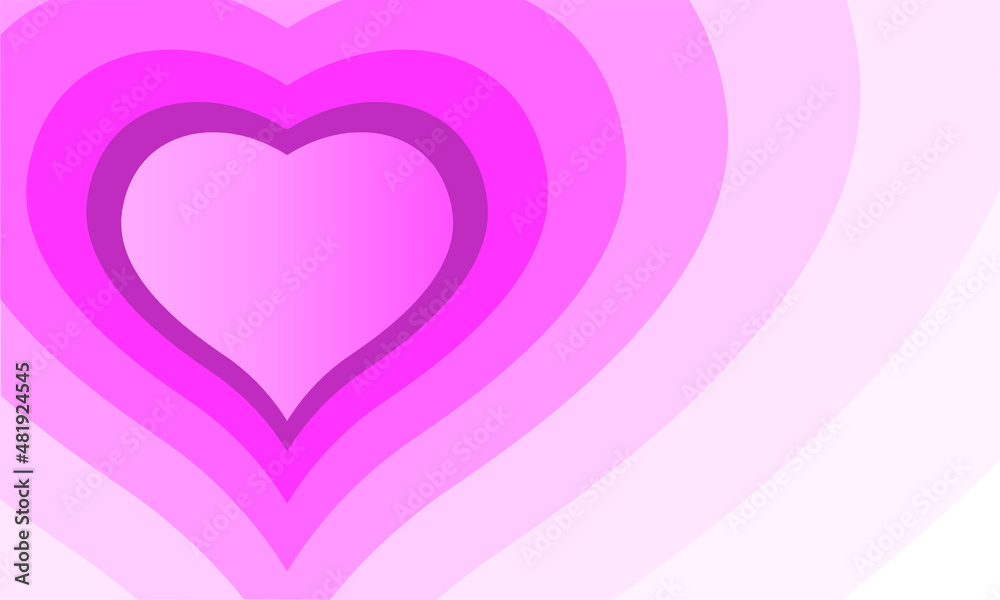 Increasing pink heart with decreased color