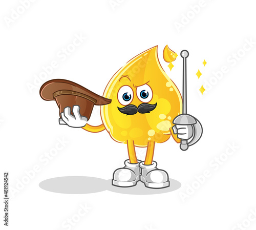 oil fencer character. cartoon mascot vector