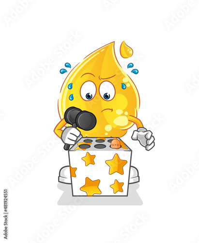 oil play whack a mole mascot. cartoon vector