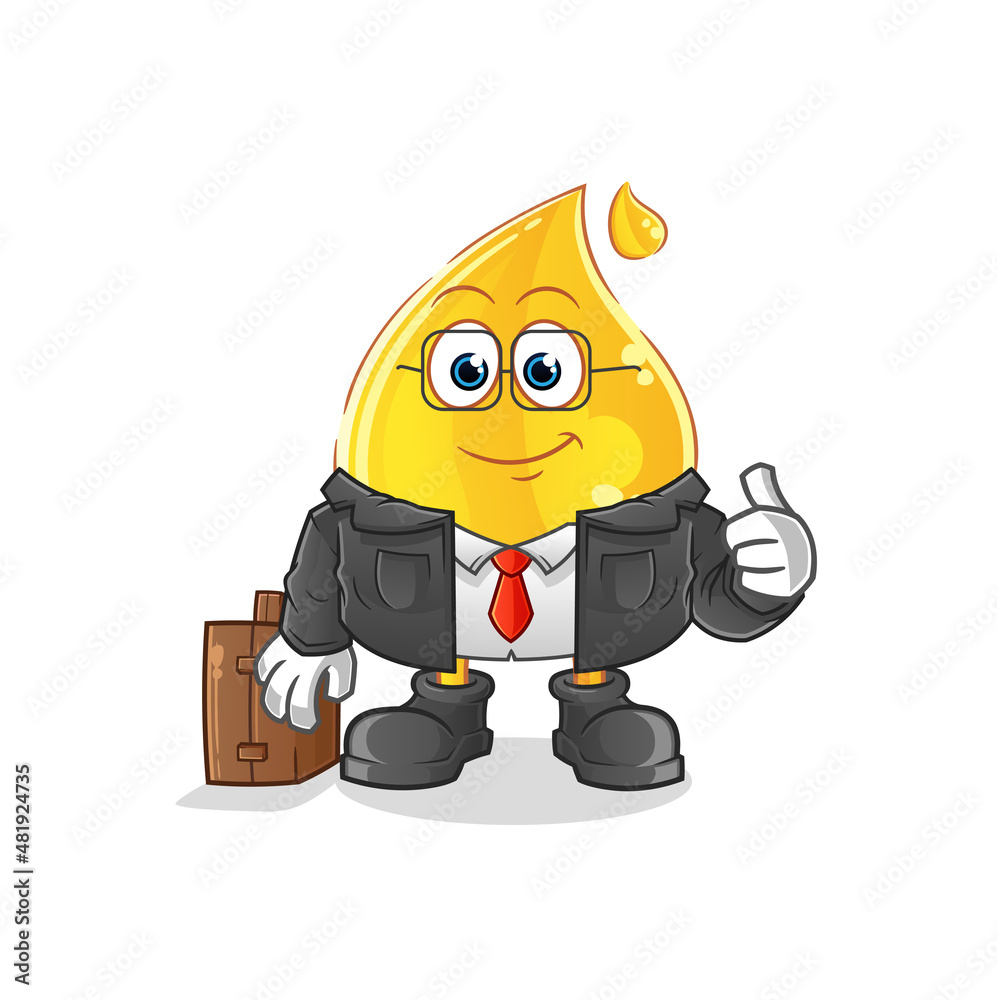 oil office worker mascot. cartoon vector oil office worker mascot. cartoon vector