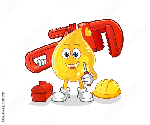 oil plumber cartoon. cartoon mascot vector