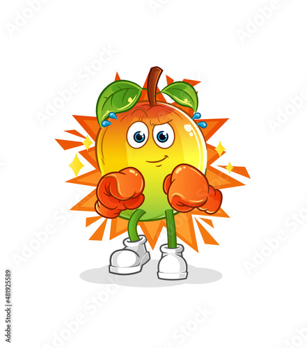 mango boxer character. cartoon mascot vector