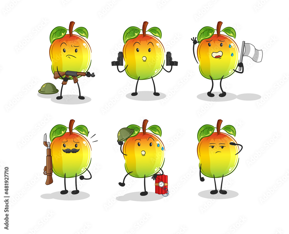 mango troops character. cartoon mascot vector mango troops character. cartoon mascot vector